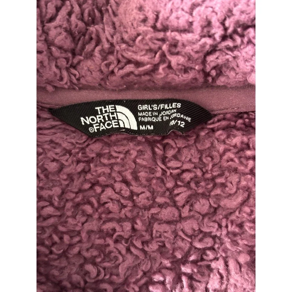 The North Face full zip fleece Jacket Coat Girls M 10/12 Purple Full Zip
